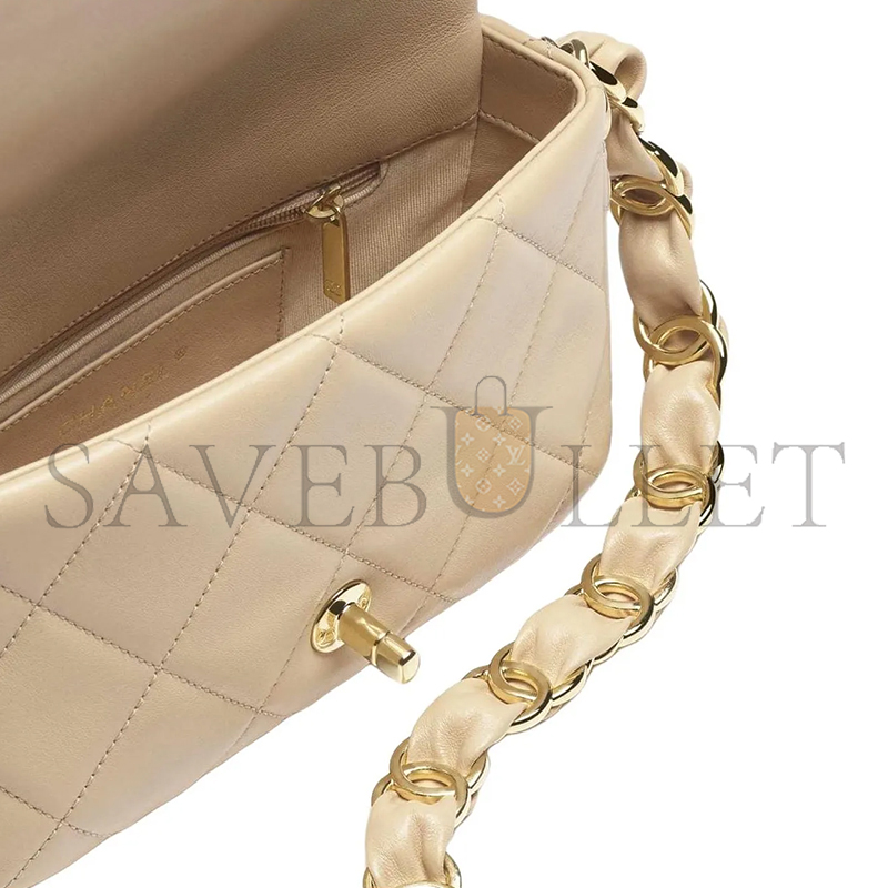CHANEL DOUBLE C THICK CHAIN FLAP UNDERARM BAG AS5174 (21*13*7cm)